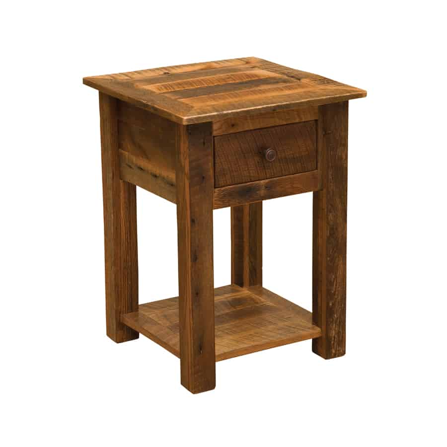 Barnwood One Drawer Nightstand with Shelf